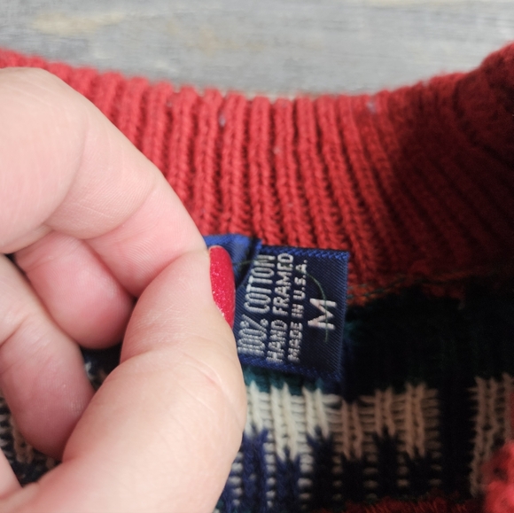 John Weitz Vintage Cotton Sweater Men's Medium Made In USA - Picture 6 of 10